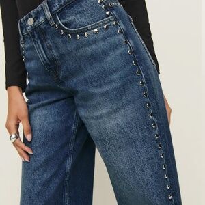 Reformation Cary Low Rise Slouchy Wide Leg Jeans Blue - Size 24